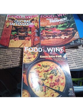 Food & Wine Magazines Lot of 3 Summer Global Cooking Recipes 2025